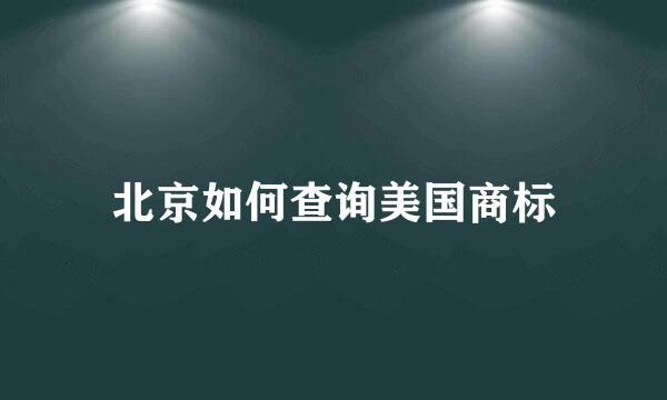 北京如何查询美国商标
