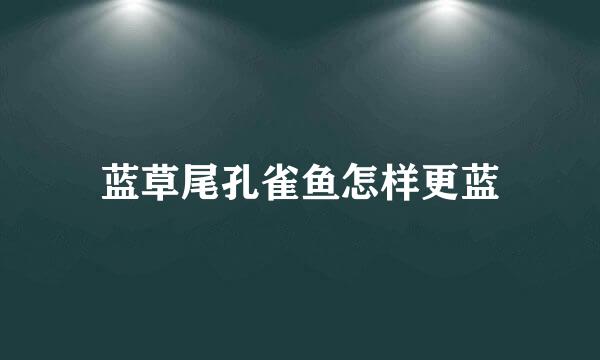 蓝草尾孔雀鱼怎样更蓝
