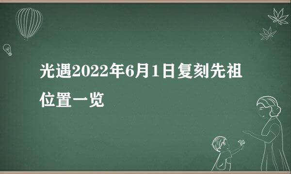 光遇2022年6月1日复刻先祖位置一览