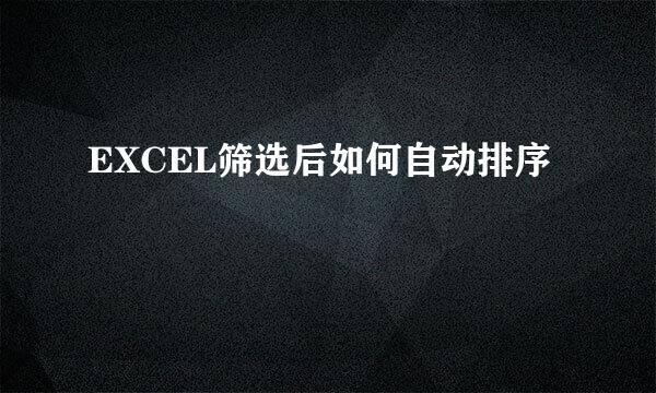 EXCEL筛选后如何自动排序