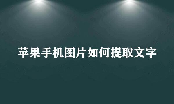 苹果手机图片如何提取文字