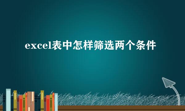 excel表中怎样筛选两个条件