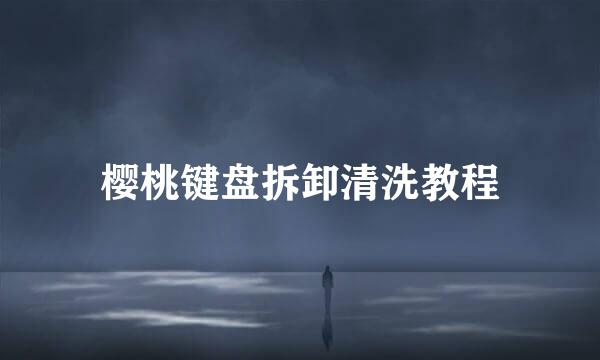 樱桃键盘拆卸清洗教程