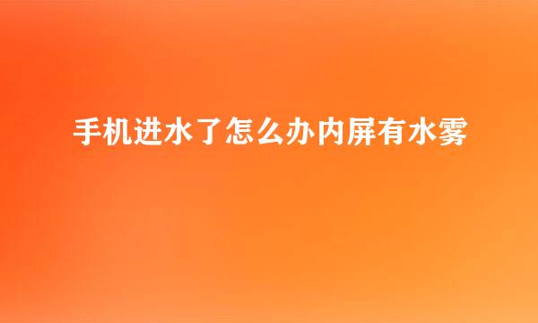 手机进水了怎么办内屏有水雾