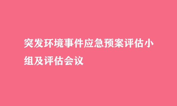 突发环境事件应急预案评估小组及评估会议