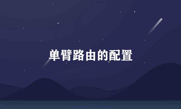 单臂路由的配置