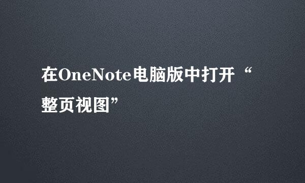 在OneNote电脑版中打开“整页视图”
