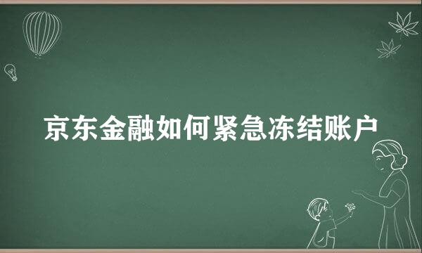 京东金融如何紧急冻结账户