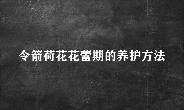 令箭荷花花蕾期的养护方法