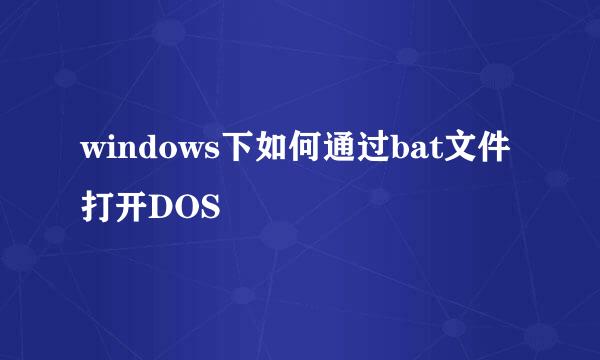 windows下如何通过bat文件打开DOS