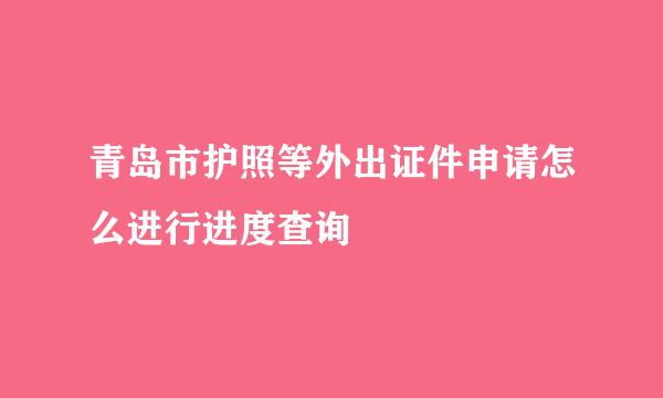 青岛市护照等外出证件申请怎么进行进度查询