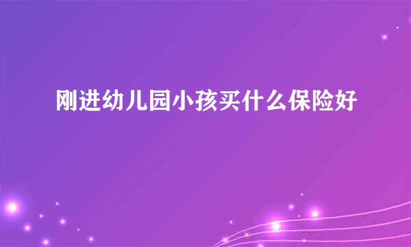 刚进幼儿园小孩买什么保险好