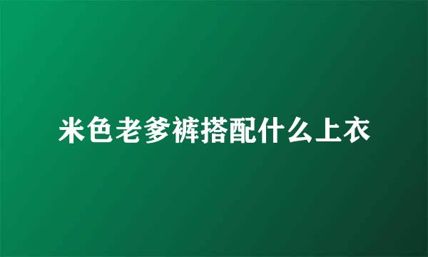 米色老爹裤搭配什么上衣