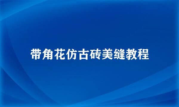 带角花仿古砖美缝教程