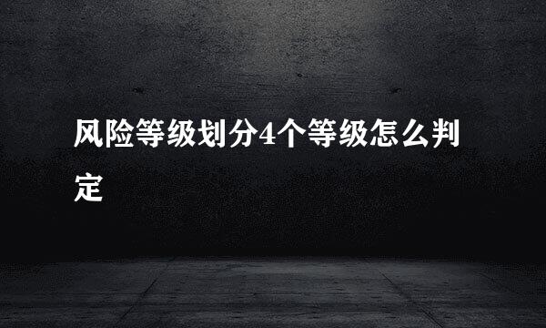 风险等级划分4个等级怎么判定