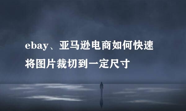 ebay、亚马逊电商如何快速将图片裁切到一定尺寸