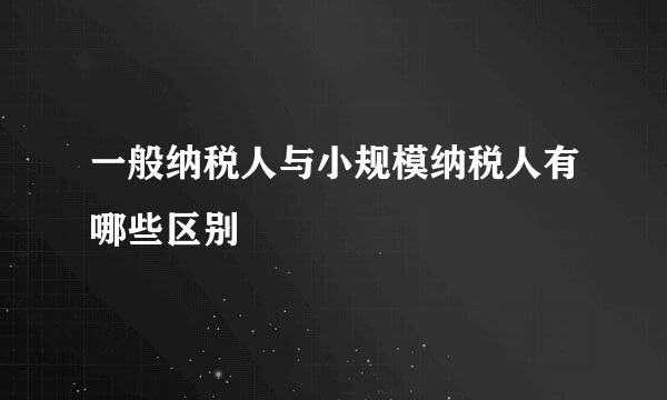一般纳税人与小规模纳税人有哪些区别