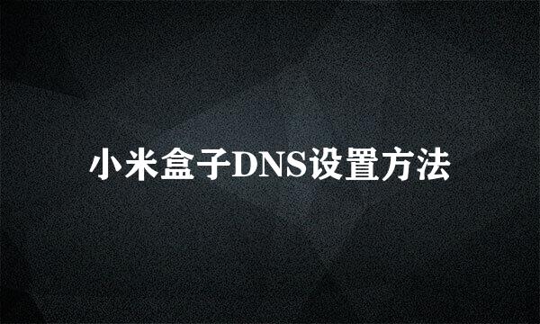 小米盒子DNS设置方法