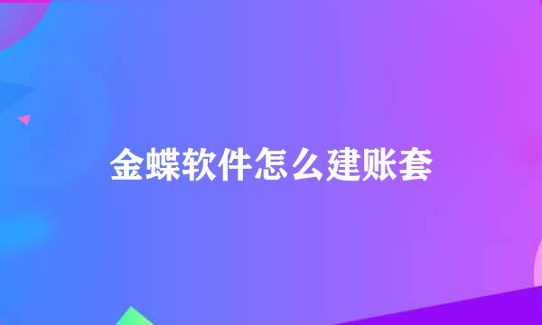 金蝶软件怎么建账套