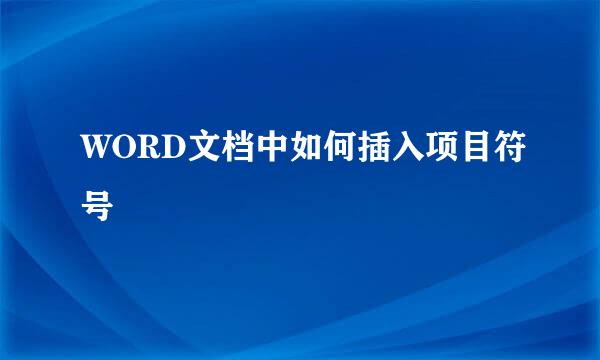 WORD文档中如何插入项目符号