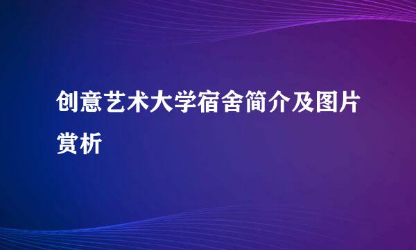 创意艺术大学宿舍简介及图片赏析