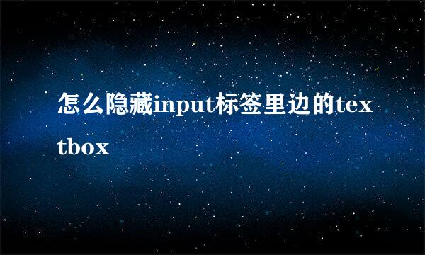 怎么隐藏input标签里边的textbox