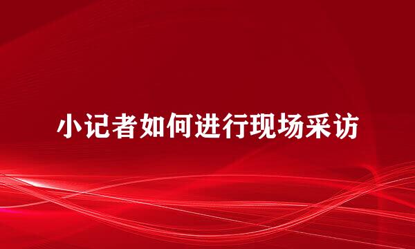 小记者如何进行现场采访