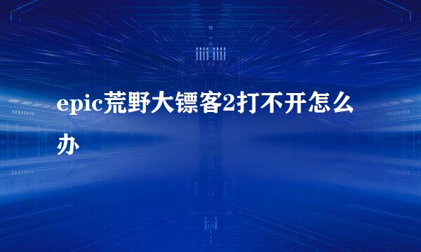epic荒野大镖客2打不开怎么办