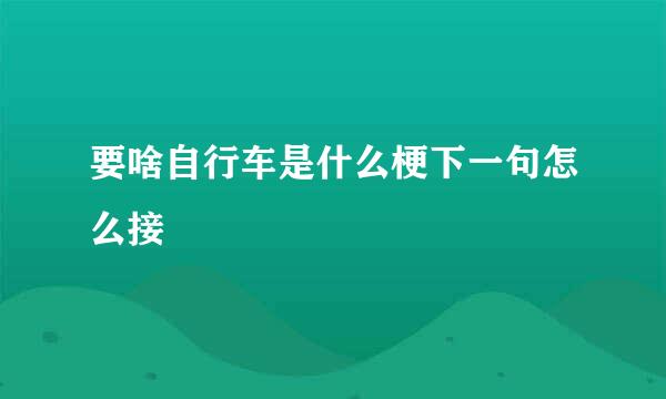 要啥自行车是什么梗下一句怎么接