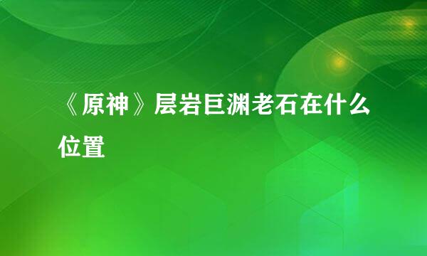 《原神》层岩巨渊老石在什么位置