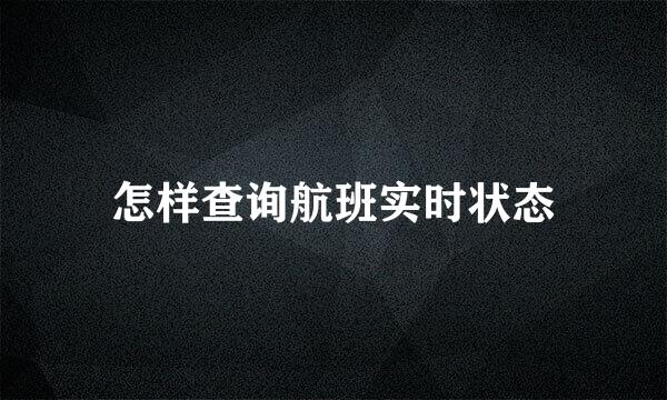 怎样查询航班实时状态