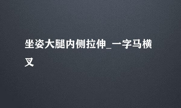 坐姿大腿内侧拉伸_一字马横叉