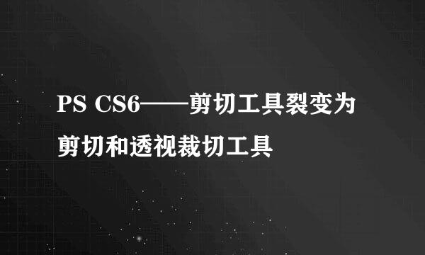 PS CS6——剪切工具裂变为剪切和透视裁切工具
