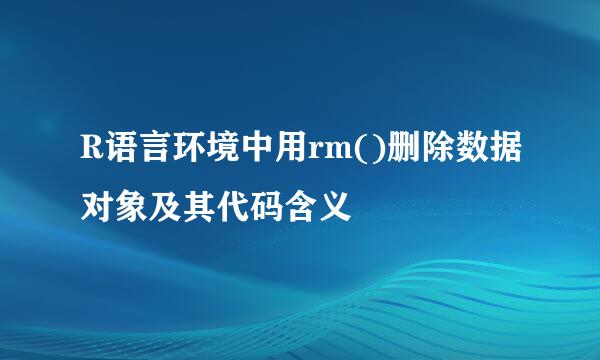 R语言环境中用rm()删除数据对象及其代码含义