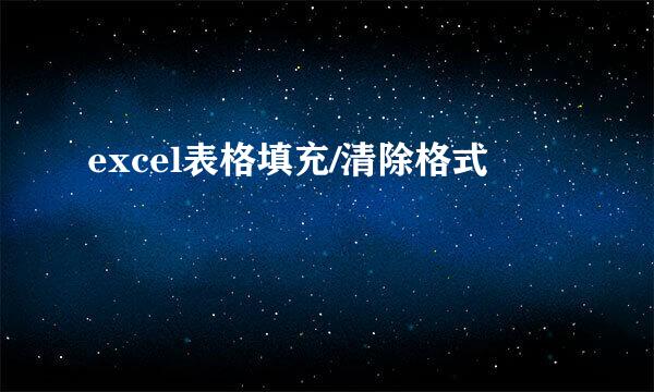 excel表格填充/清除格式
