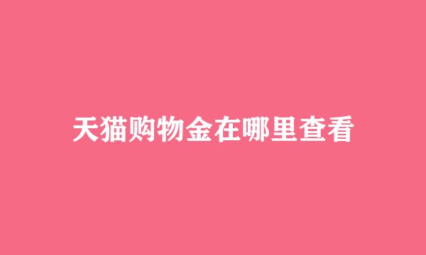 天猫购物金在哪里查看
