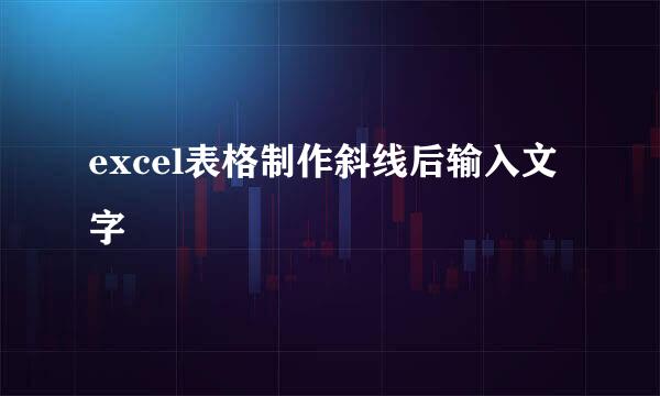 excel表格制作斜线后输入文字