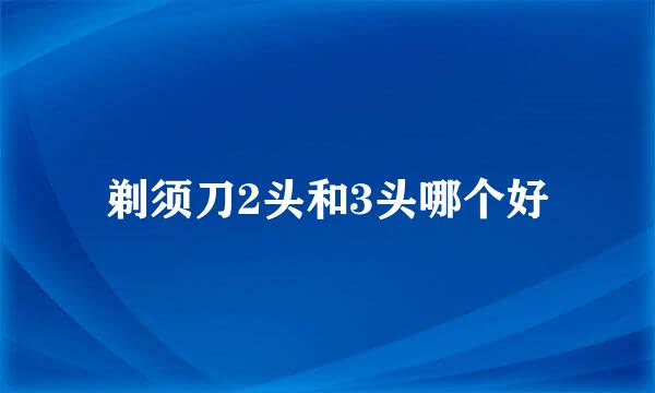 剃须刀2头和3头哪个好