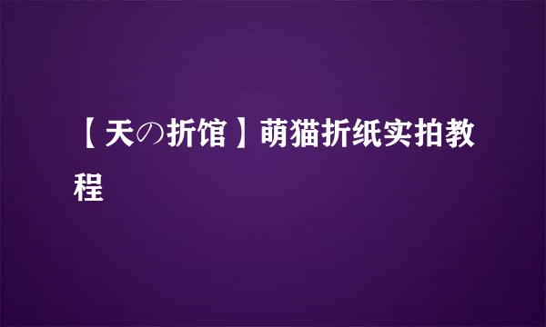 【天の折馆】萌猫折纸实拍教程