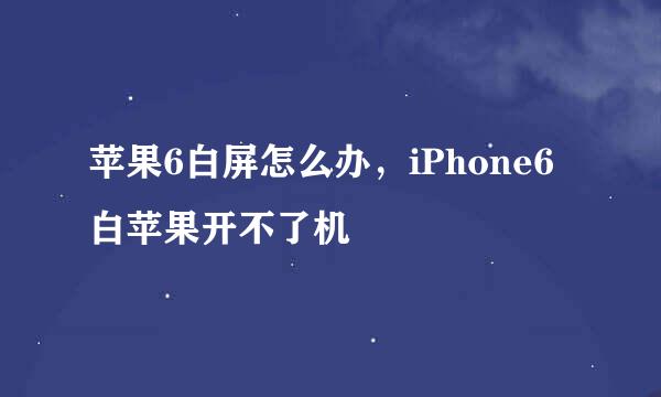 苹果6白屏怎么办，iPhone6白苹果开不了机