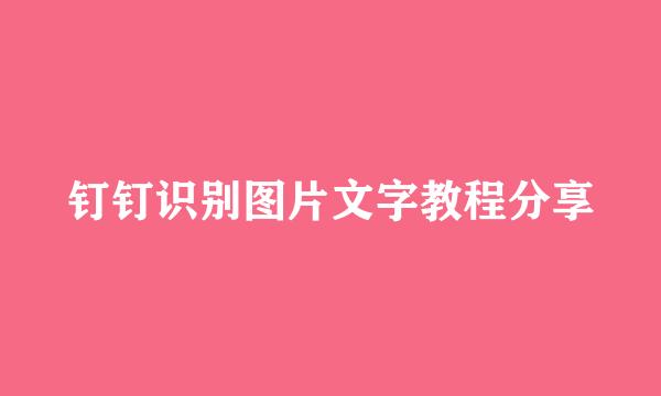 钉钉识别图片文字教程分享