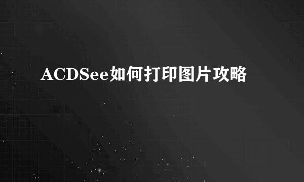 ACDSee如何打印图片攻略