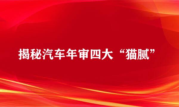 揭秘汽车年审四大“猫腻”