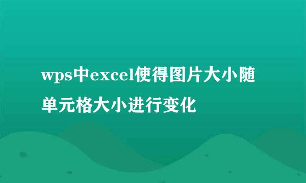 wps中excel使得图片大小随单元格大小进行变化