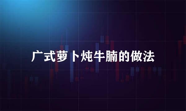 广式萝卜炖牛腩的做法