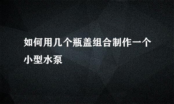 如何用几个瓶盖组合制作一个小型水泵