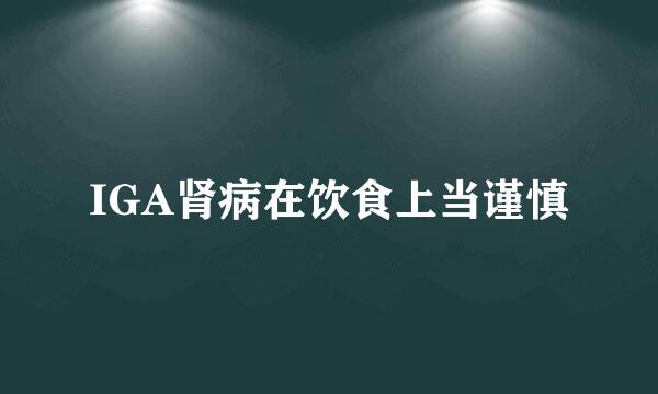 IGA肾病在饮食上当谨慎
