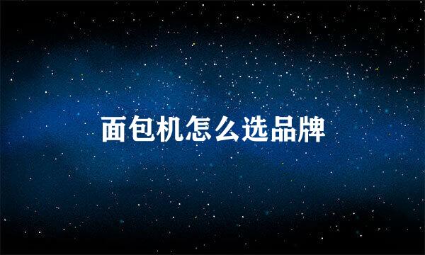 面包机怎么选品牌