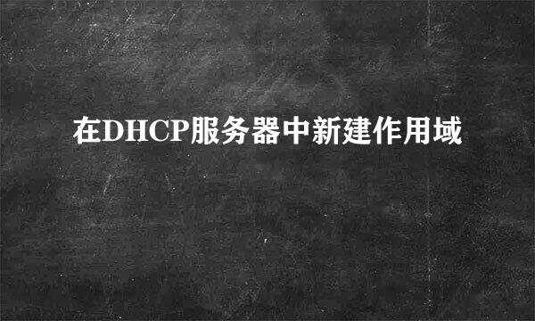 在DHCP服务器中新建作用域