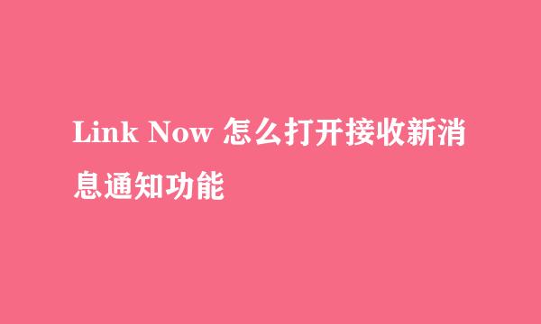Link Now 怎么打开接收新消息通知功能